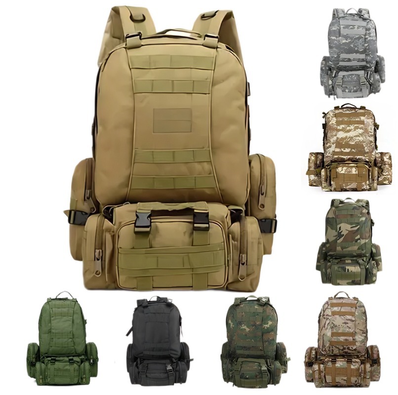Mochila deportiva al aire libre personalizada acampamiento accesorios desmontables combinación de mochila de montaña camuflaje militar mochila táctica