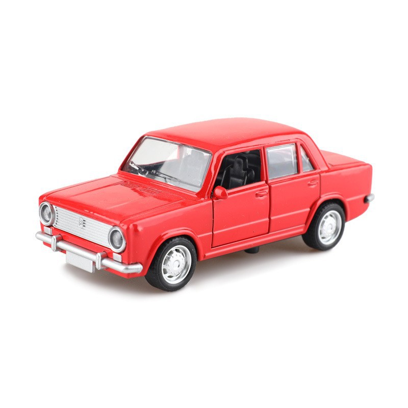 (Caja de ventana) 1:36 aleación Tire hacia atrás doble puerta Lada coche modelo niños niño juguete decoración regalo