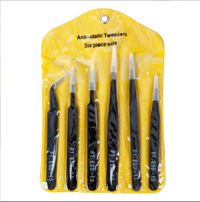 Пинцет нержавеющая сталь, набор, наклейка, оптовый заказ, 6 штук, планировщик