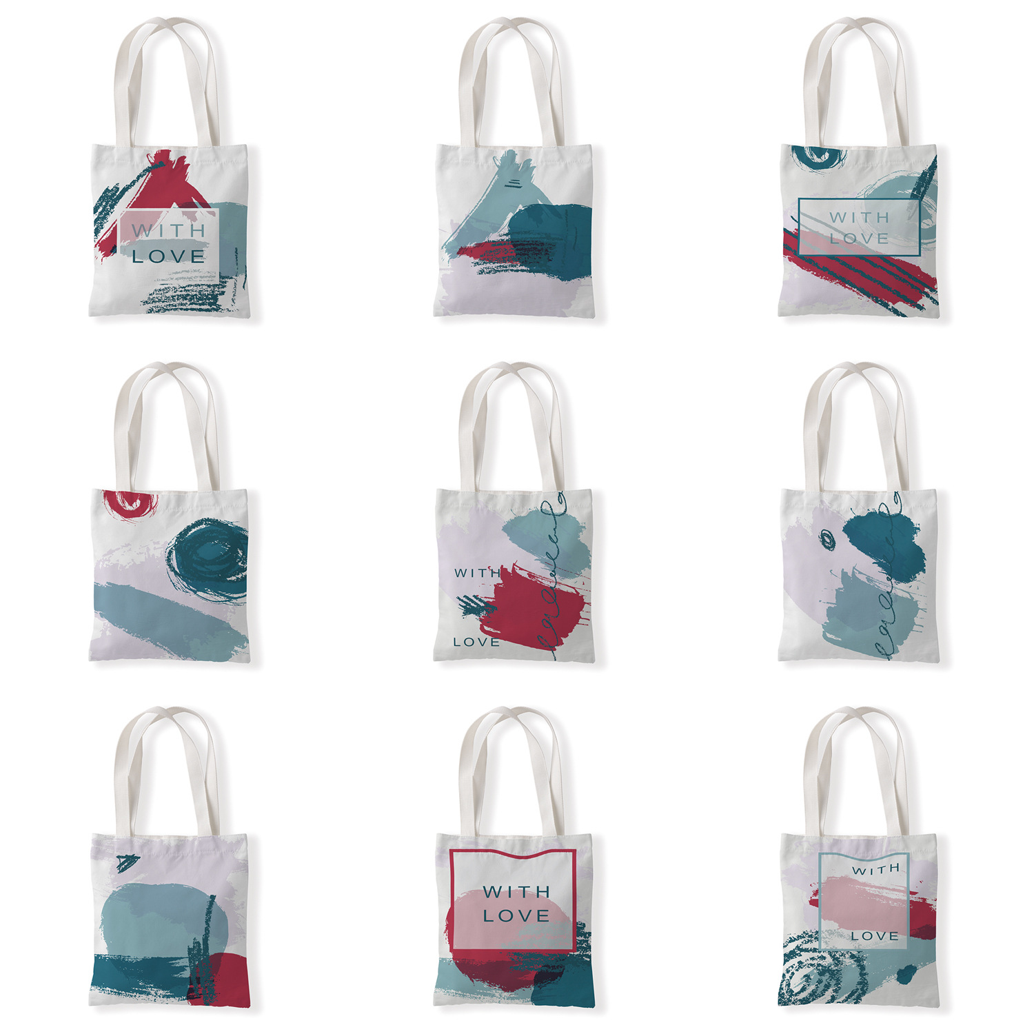 创意涂鸦印花手提时尚购物袋休闲零钱袋文艺单肩手提帆布袋定制