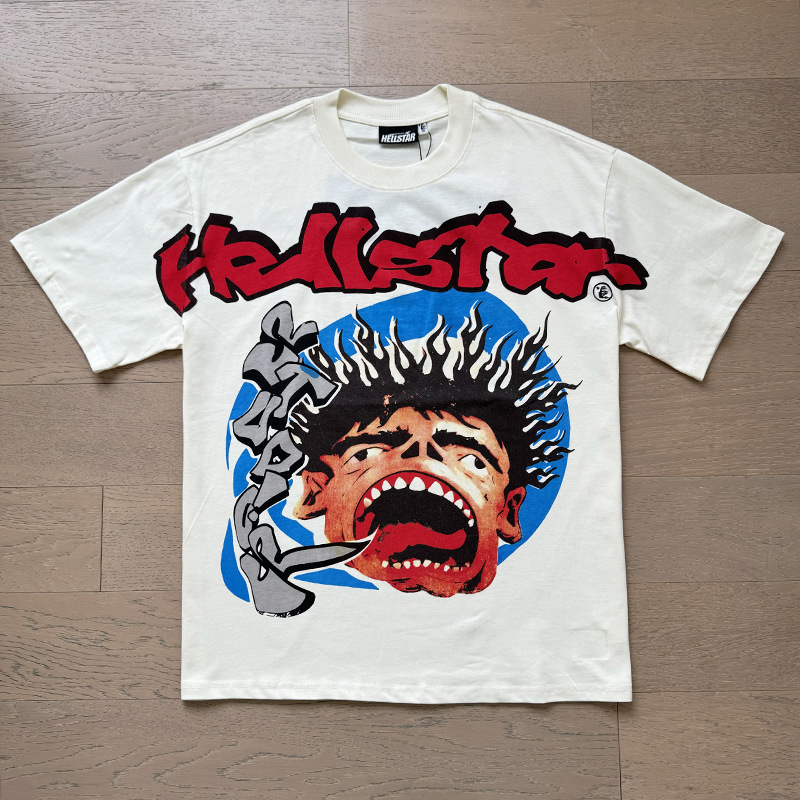 新型美潮Hの星シリーズプリント双紗純綿カジュアル男女夏カジュアルゆったり半袖tシャツ|undefined
