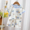 Short -sleeved TZ blue elephant