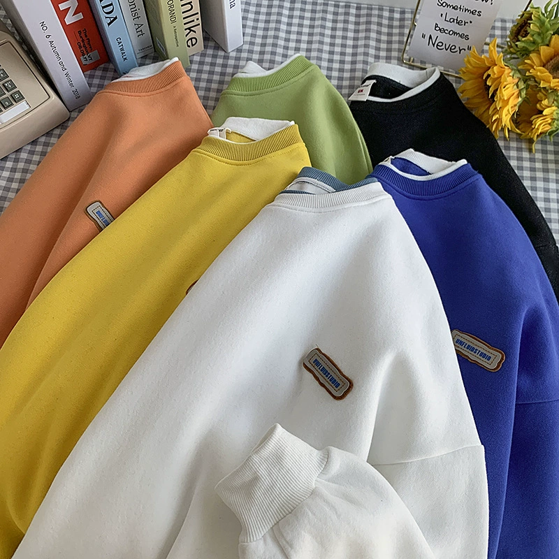 Свитшот оверсайз унисекс — осенняя пара Pullover, авокадо-зеленый, размеры M–XXL