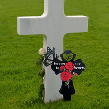 公墓纪念亚克力交叉花园坟墓墓地装饰户外花园院子户外亲人纪念桩