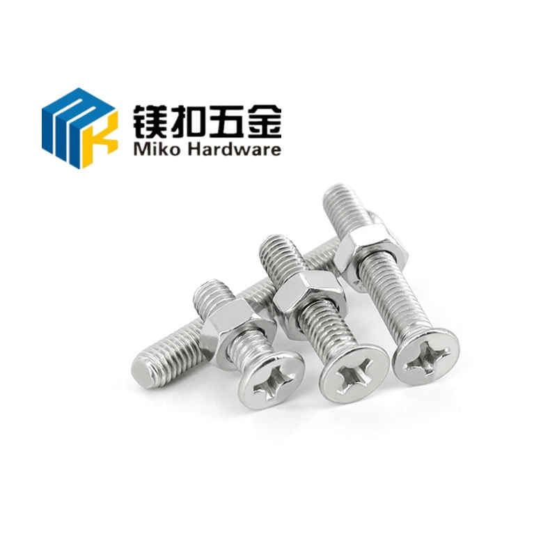 Скобы с плоской головкой из нержавеющей стали 304, винты с крестообразным шлицем, полный комплект с гайками, заглушки для винтов M6, M4, M3, M5