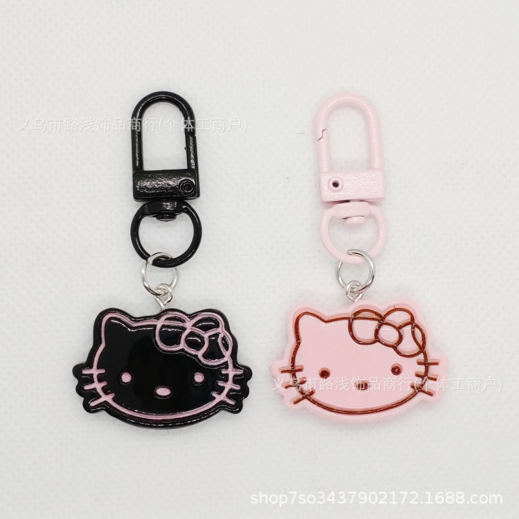 Caricatura encantadora kt gatos llavero joyería colgante brisa dulce pareja regalo bolso pequeño accesorio