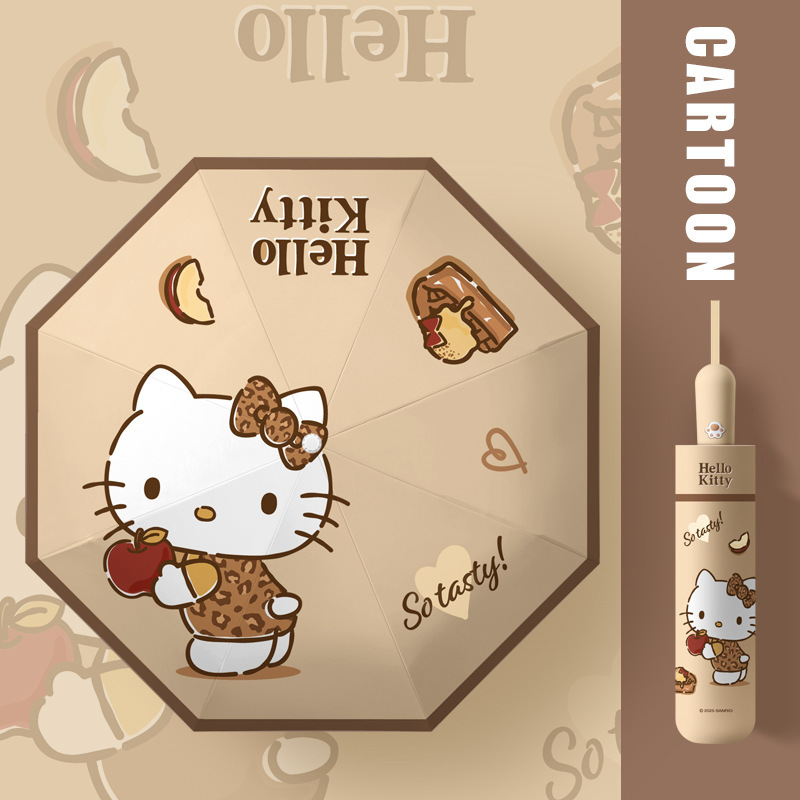 Authentic Sanrio Hello Kitty Sunny or Rainy Dual-Use Sun Protection and Uv Protection Parasol Female Cartoon Cute Automatic Umbrella Authentic Sanrio Hello Kitty Sunny or Rainy Dual-Use Sun Protection and Uv Protection Parasol Female Cartoon Cute Automatic Umbrella