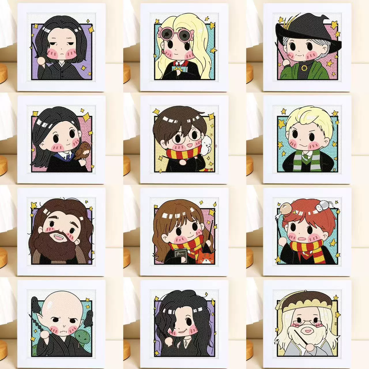 哈利波特钻石画赫敏手工diy钻石贴画魔法学院砖石画带框礼物批发