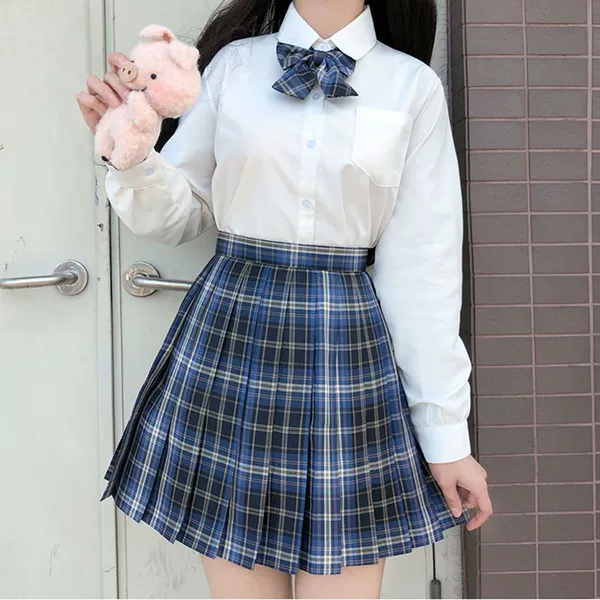 White shirt, skirt, bow tie