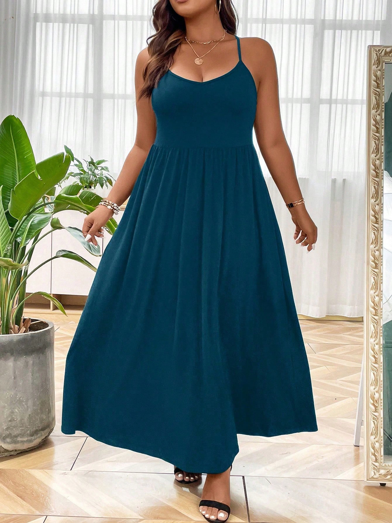 2024 Europa y Estados Unidos transfronterizos nuevo verano Amazon Aliexpress Xiyin Lazada moda casual vestido de cintura alta image 3