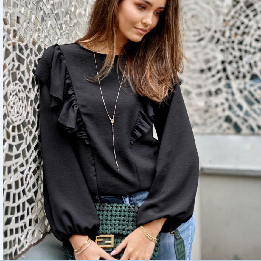 Long-Sleeved Round Neck Top T-Shirt NSYF79508