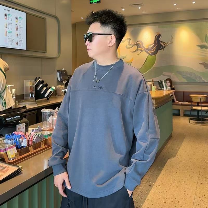 秋季新款潮牌宽松设计感简约卫衣男士百搭圆领长袖T恤秋冬打底衫|undefined