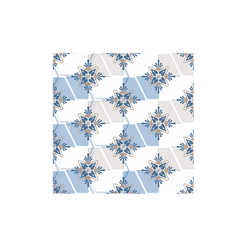 Autocollant De Rénovation De Carreaux De Céramique À Motif De Fleur Bleue Rétro display picture 7