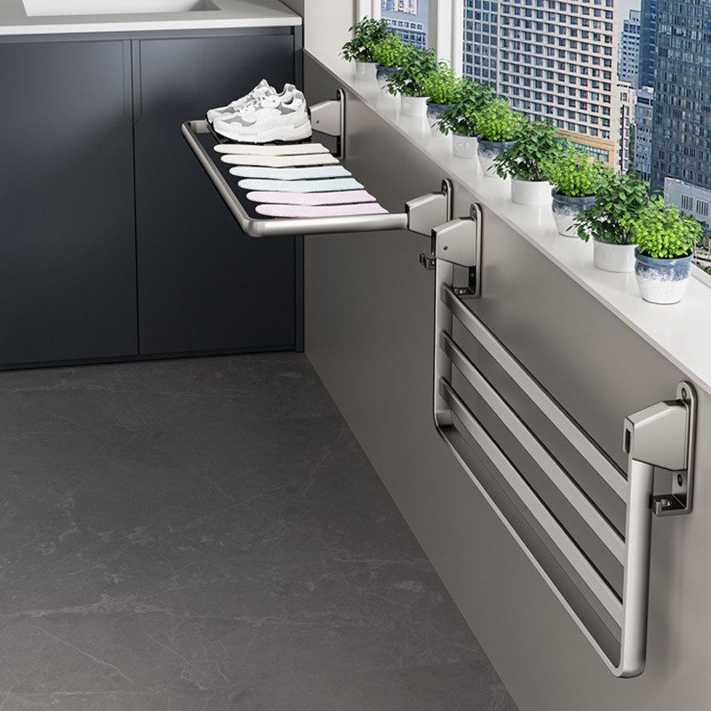 balcony hang the clothes dedicated holder drying aluminum alloy punch-free fantastic wall mounted accessories foldable drying doll shoes