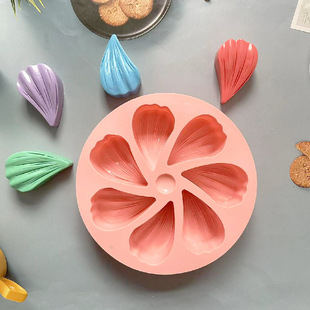 7-piece Heart Petals 350 Mousse Cake Silicone Mold Pastry Jelly Tart Bread Mold Baking Tool