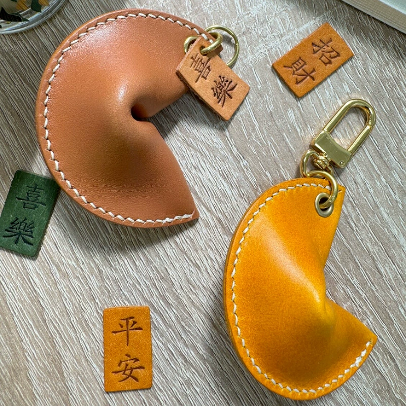 Полумесяц Пельмени Форма Благословения Брелок PU Кожаная денежная сумка подвеска Удачные аксессуары Ключ