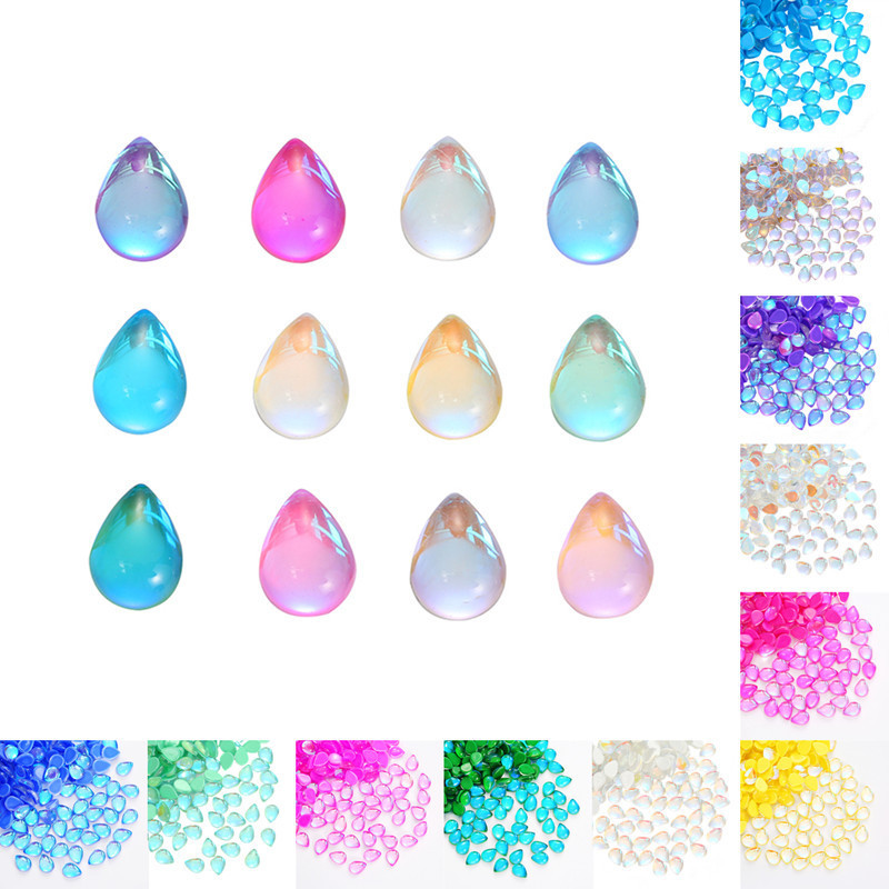Spot nail drill magic color tears drop glass nail jewelry flat transparent rhinestone shaped hot drill wholesale Spot nail drill magic color tears drop glass nail jewelry flat transparent rhinestone shaped hot drill wholesale