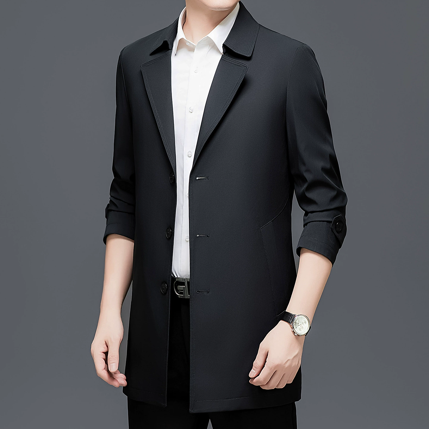 Осеннее trench coat, модная мужская куртка