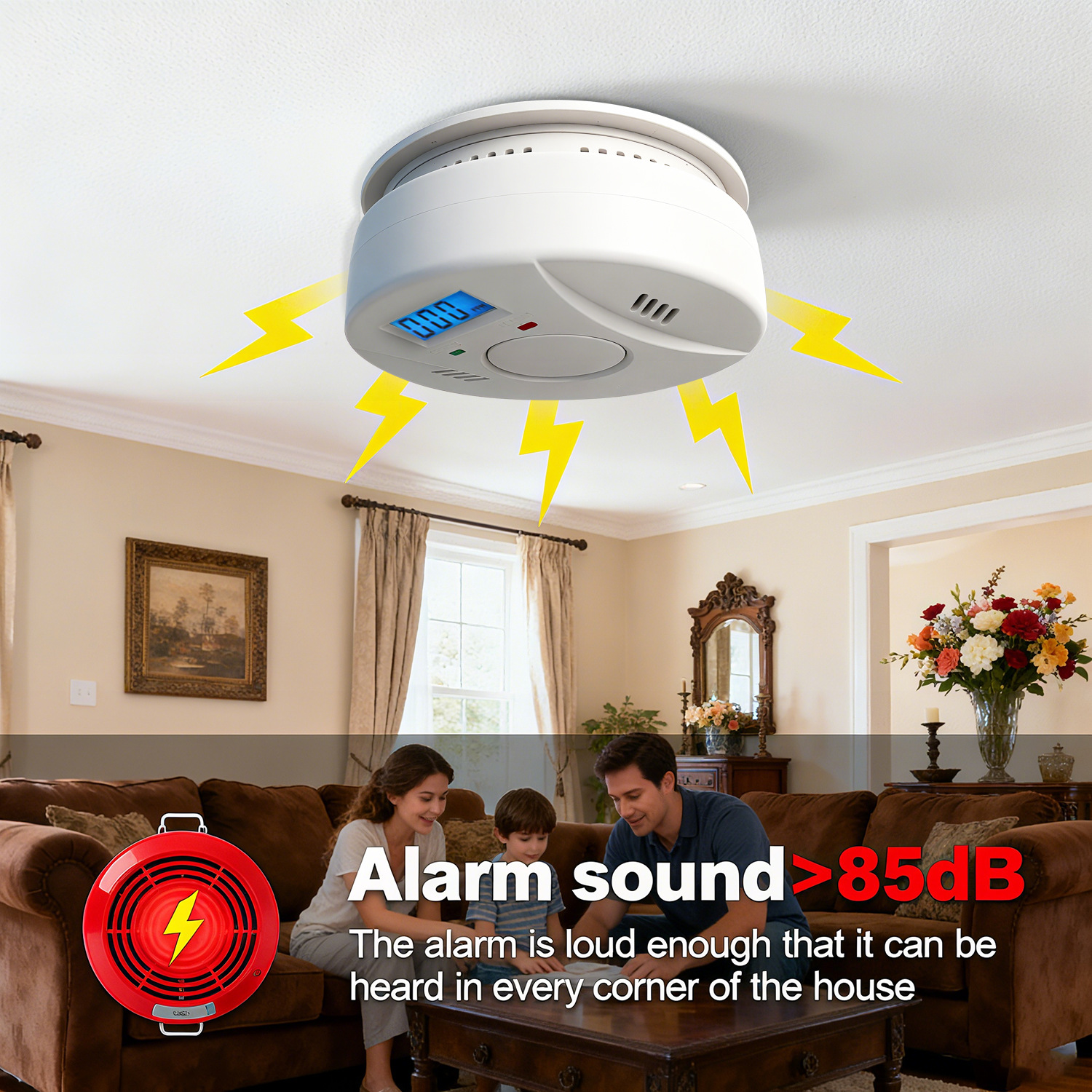 Detector de Humo Fotoeléctrico Independiente para Hogar y Comercio