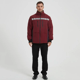 中国卫生红色300D牛津布救援服执勤服加厚羽绒疾控雨衣套装