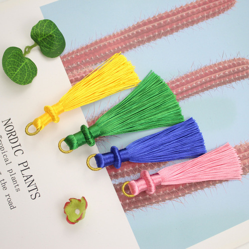 7cm Mushroom Shaped Polyester Tassel Accessory Earrings, Fashion Line Tassel Earrings, Direct Manufacturer Sales