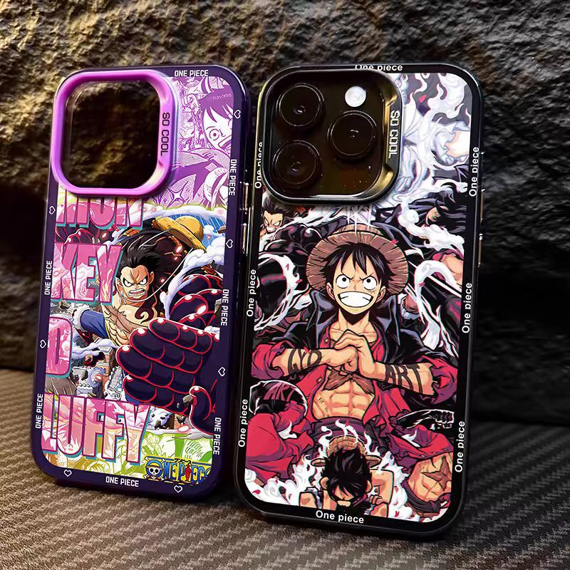 One Piece Luffy Iphone15 Mobile Phone Case 14Promax Apple 13/12/11 Super Hot Japanese Comic 16 Color Silver Case