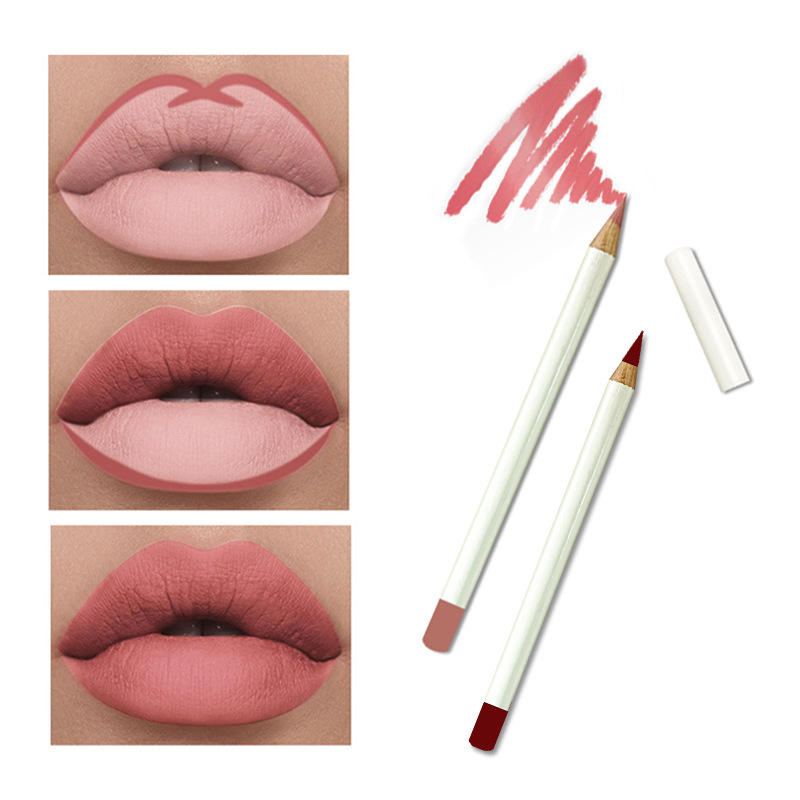 Logo-free factory 26-color matte waterproof and colorfast lip liner, eyebrow pencil, eyeliner, logo printing available