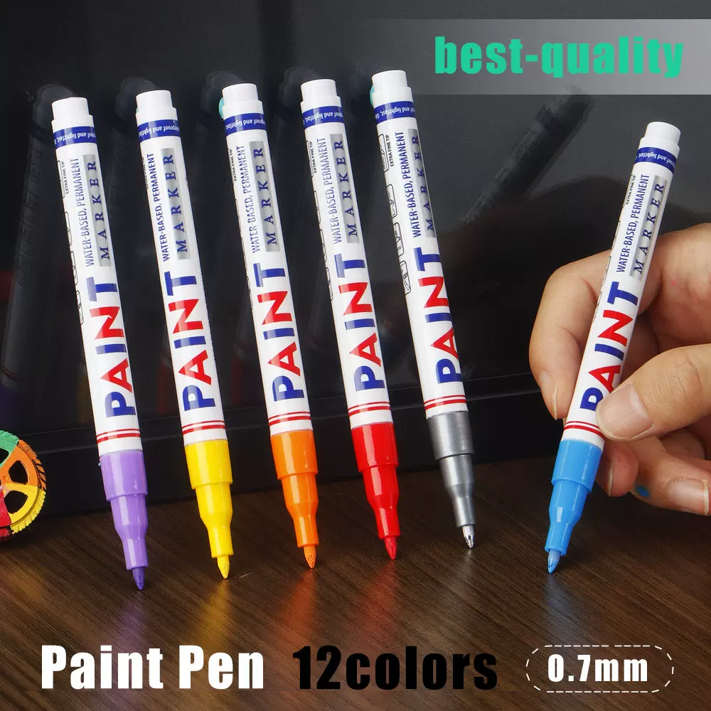 0.7mm尖头油漆笔汽车补漆笔模型修复记号笔防水防晒不掉色油性笔