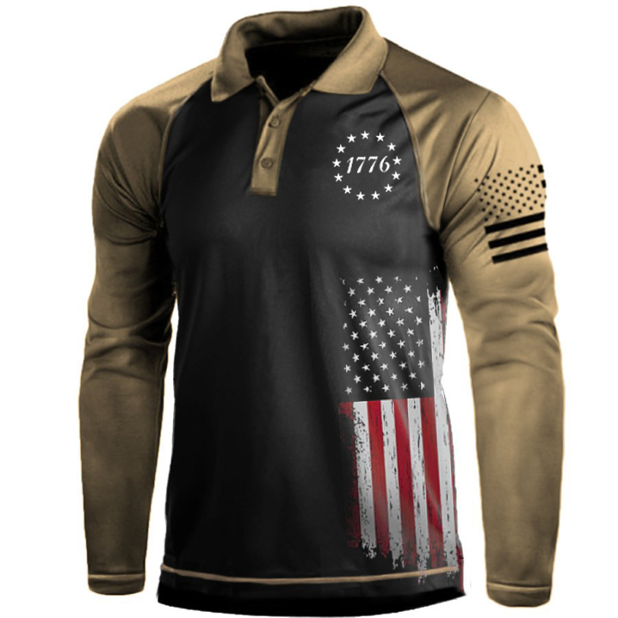Jersey transfronterizo color a juego casual deportes impresión 3D retro streetwear sudadera camisa de manga larga Comercio exterior ropa de hombre