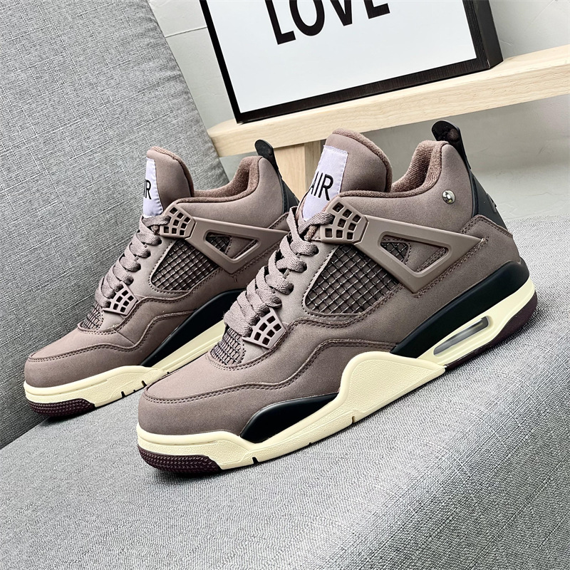 Zapatos de baloncesto Putian puros originales AJ4 amarillos hembra rojo trueno macho AIR negro gatos zapatos de hombre zapatos de mujer zapatos deportivos