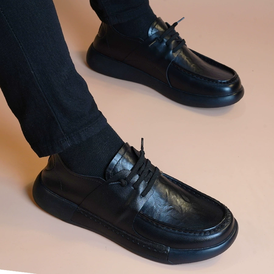 Весенние и осенние новые мужские повседневные кожаные туфли на толстой подошве модные тренды в британском стиле