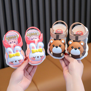 Girls' Sandals Summer 2024 New Korean Style Boys' Soft-soled 2-year-old 3-year-old Baby Waterproof Non-slip Children's Toddler Sandals