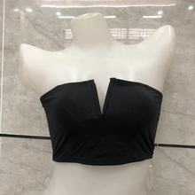 外贸裹胸衣女式冰丝抹胸无海绵防卷鱼骨防走光打底内衣一字围少女