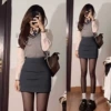 【Thick and long】Grey skirt 【No lining】