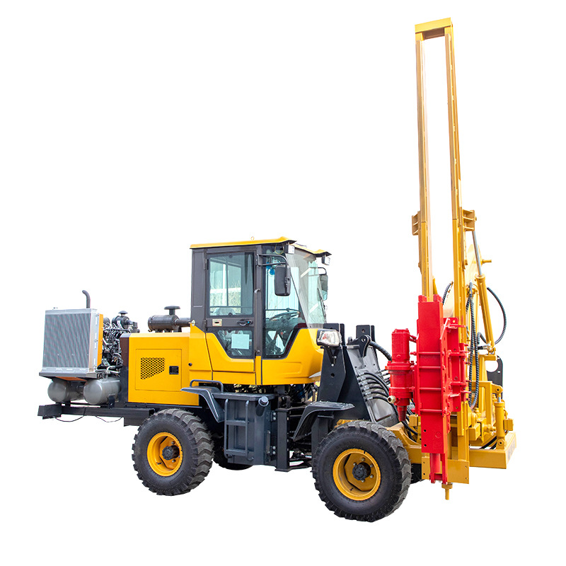 máquina de pilotes de barrera de autopista ondulada máquina de pilotes de perforación de agujeros integrada máquina de pilotes cuadrados de valla