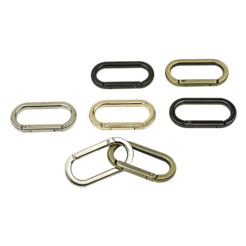 Factory direct supply zinc alloy buckle flat line Oval open spring buckle clothing luggage hardware spring ring