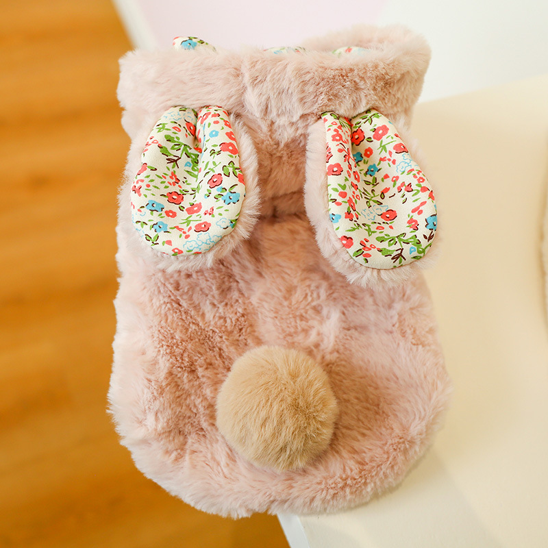 小花小兎綿入れ-粉