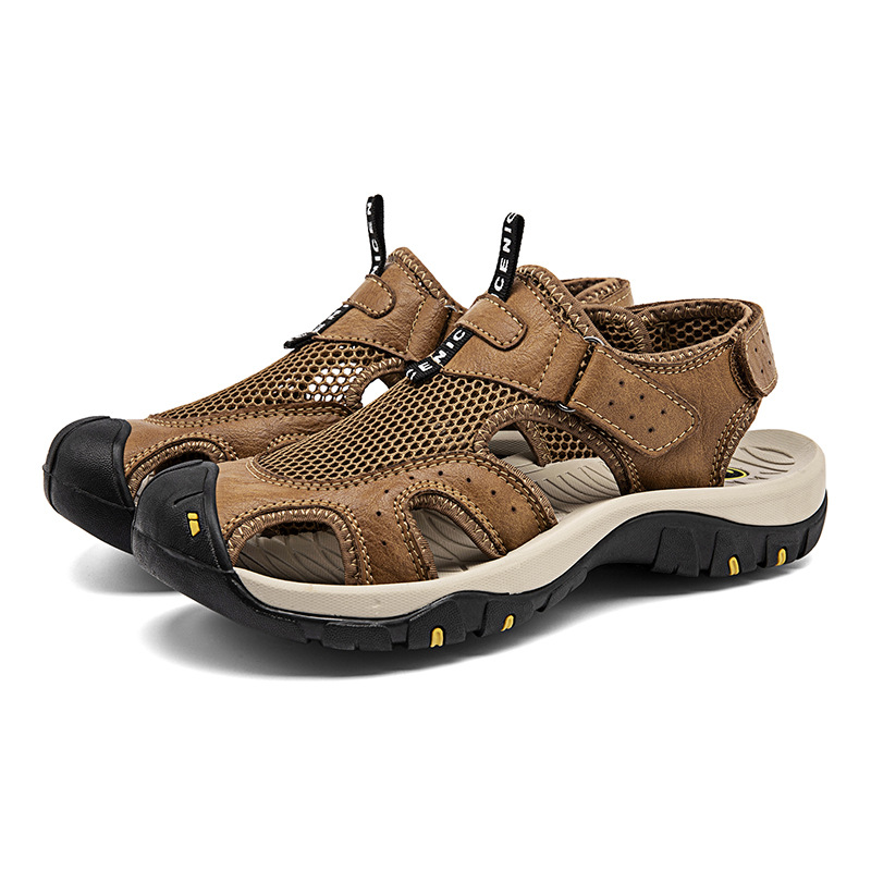 Sandálias de hombre zapatillas de cuero 2026 primavera y verano nuevo nicho de comercio exterior transfronterizo lujoso Baotou muelle transfronterizo