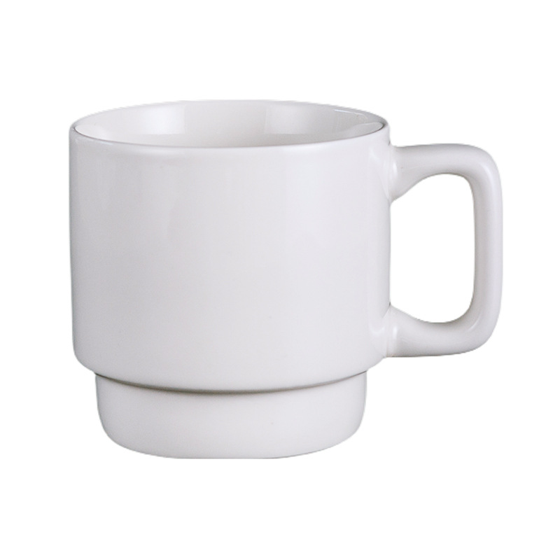 Transfronterizo de Amazon taza blanca taza de alto aspecto creativo Oficina taza de café pareja taza de agua Taza de cerámica