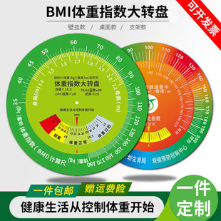 控疾BMI体重指数健康大转盘bmi转盘身高体重壁挂式计量速查表60-阿里巴巴