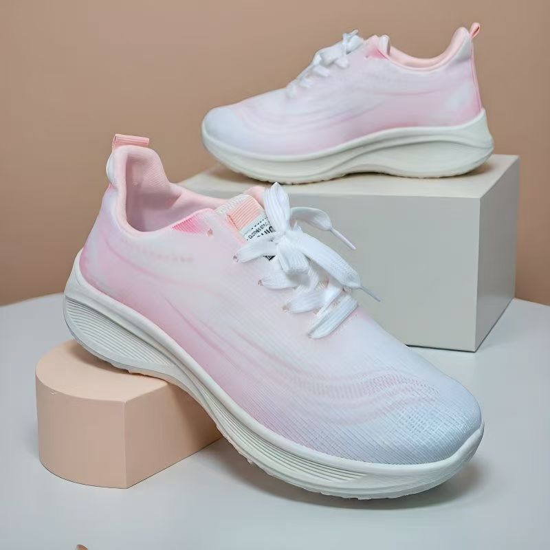 Mesh Breathable Thin Sports Shoes for Women, Soft Sole, Shock-Absorbing, Cushioning, Fly-Knit Shoes, Casual Running Shoes for Women, Summer Sports