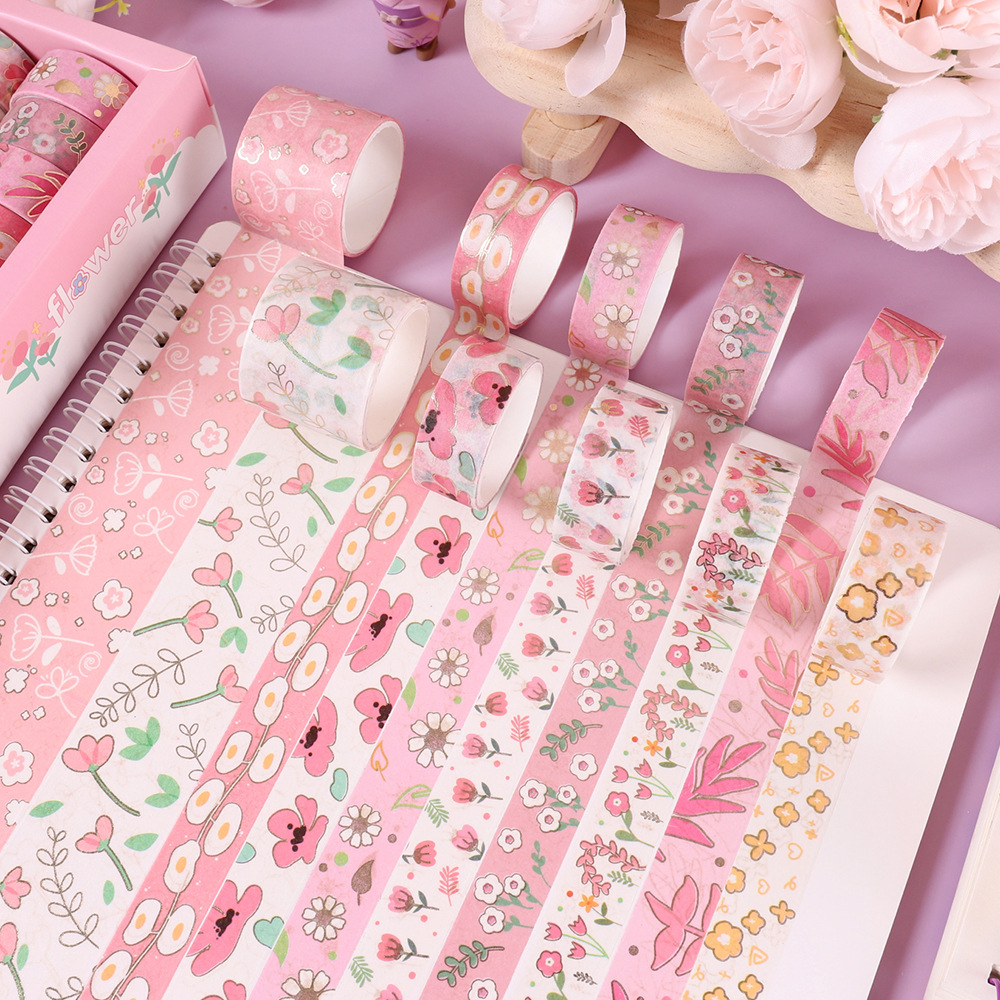 96g Weight Washi Tape Stationery Type 1 Set Quantity Learning Occasion Washi Material Ditsy Floral, Flower Pattern Cute, Pastoral Style Pink Color 1 Set Ditsy Floral Flower Learning Washi Cute Pastoral Washi Tape 2