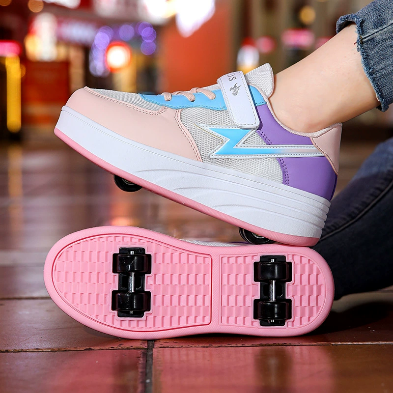 Детские Heelys с 4 колёсами и подсветкой, светящиеся роликовые кроссовки для мальчиков и девочек, размеры 28–40
