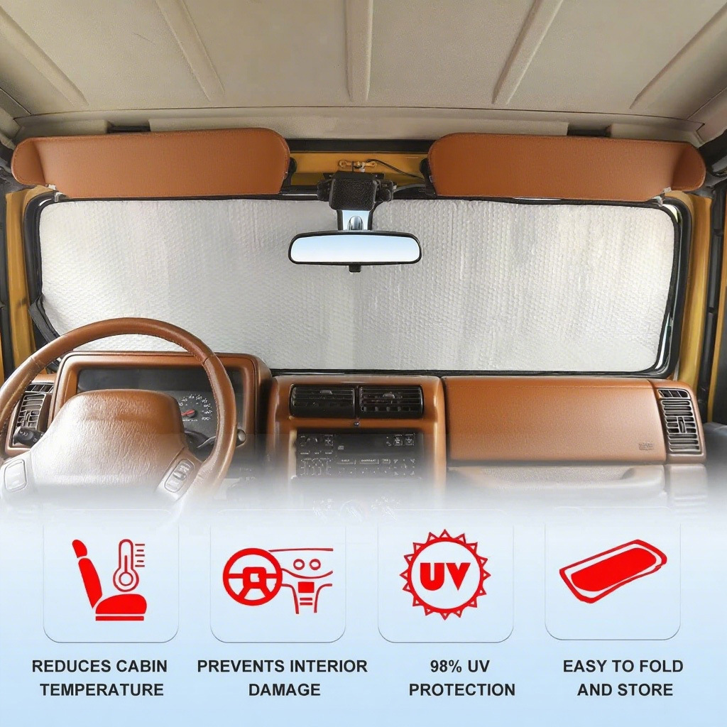 Cross-Border High-Quality Windshield Summer Sun Protection Snap-In Insulated Sunshade Wrangler Car Sunshade Front Shield ​