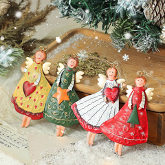 クロスボーダー特別チャームレトロ古いクリスマス鉄装飾ペンダント天使老人雪だるま小さなペンダントアクセサリー