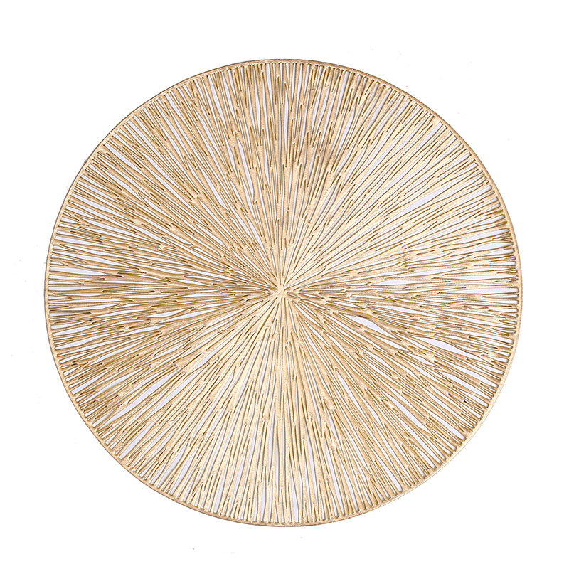 Estera de alta calidad hueca estera de mesa de estilo europeo bandera impermeable a prueba de agua estera de taza de PVC estera de mesa de lujo al por mayor