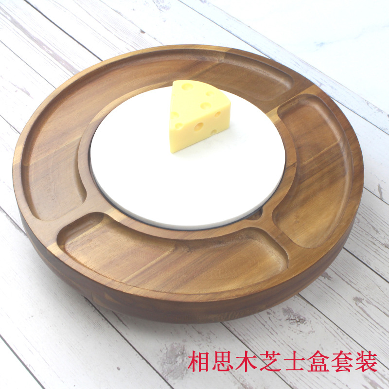 Tabla de queso de madera de acacia con cuchillos tabla de frutas tabla de mármol set de herramientas