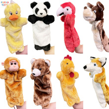 义乌新款40cm毛绒玩具手偶小熊猫动物手套跨境亚马逊外贸玩偶热销