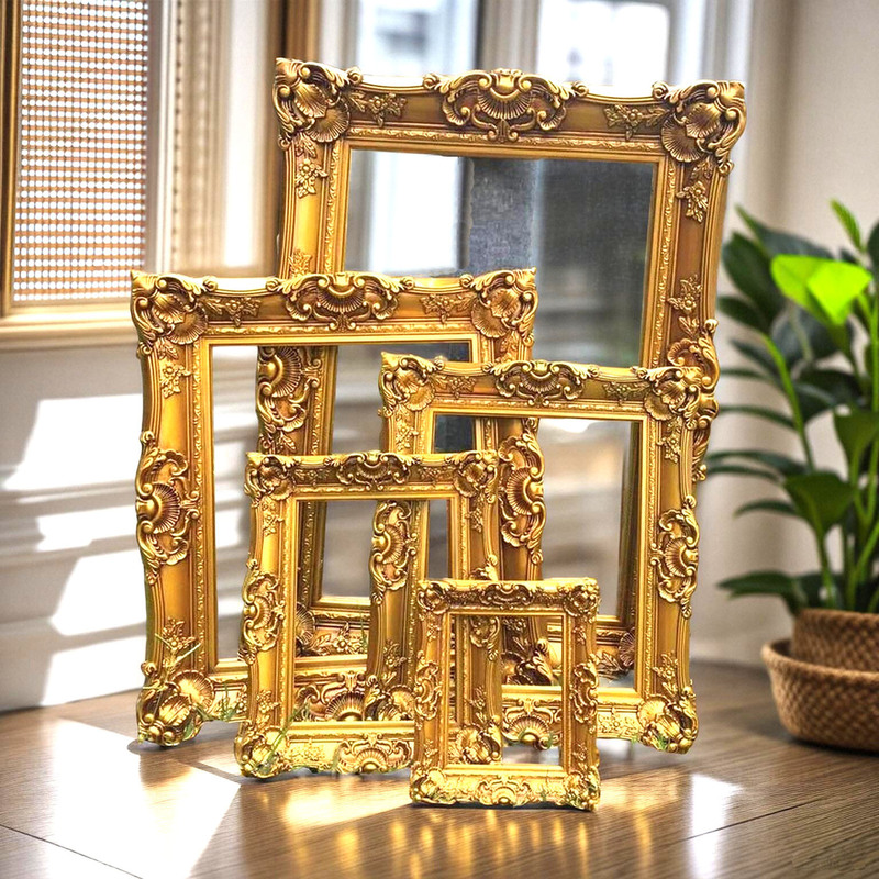 European Retro Picture Frame Photo Frame Wedding Scene Props Mounting Frame Wedding Wedding Photo Decorative Painting Plastic Decorative Frame