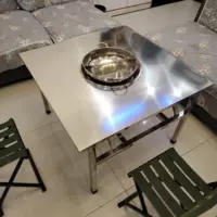 Складной из нержавеющей стали горячий горшок стол стол барбекю боковая печь Старый горячий горшок специальный стол